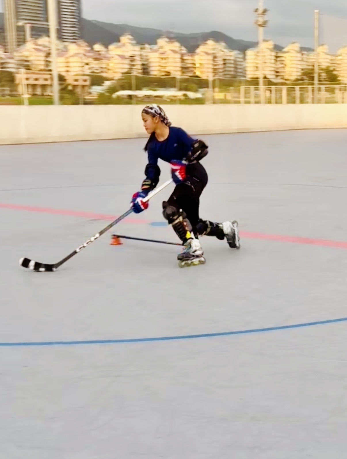 Kids skating and playing inline hockey in Ho Chi Minh City
